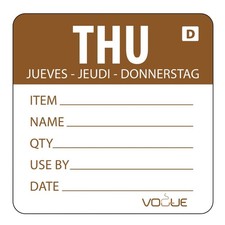 Vogue Dissolvable Day of the Week Labels Thursday (Pack of 250) - GH354