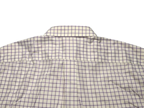 Brooks Brothers Long Sleeve Dress Shirt White Purple Check Mens Size 20 34/35 - Picture 12 of 13