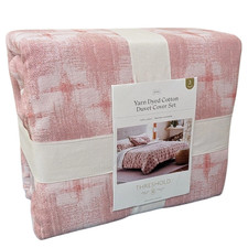 Threshold Yarn Dyed Duvet Cover and Sham Set KING IKAT 100 Cotton Mauve  Ivory