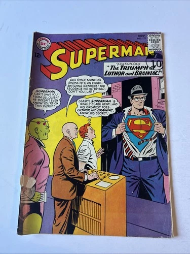 Vintage Dc Comic Superman Nov No.173 The Triumph Of Luthor And Brainiac