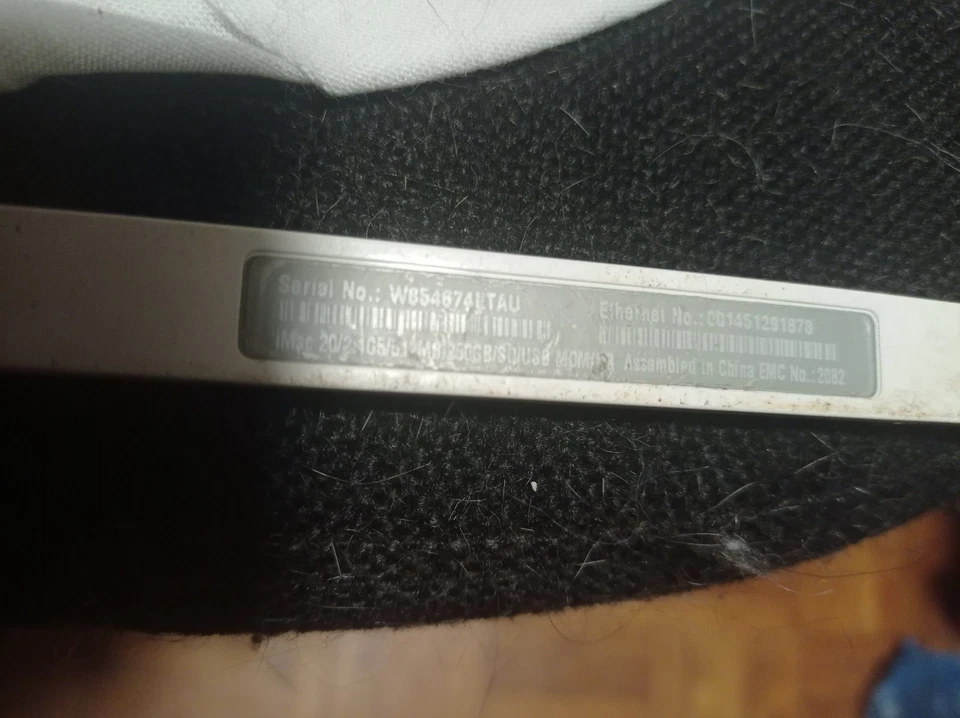 imac 20/2.1G5/512MB/250GB/SD/USB COMPIUTER NON FUNZIONANTE - Immagine 4 di 4