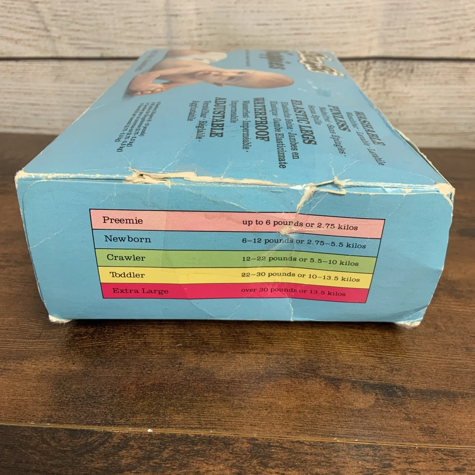 Pañales DenBi 1983 raros de colección (6) tamaño pequeño lavables sin pasadores ajustados nuevos en caja Foto 2 de 4