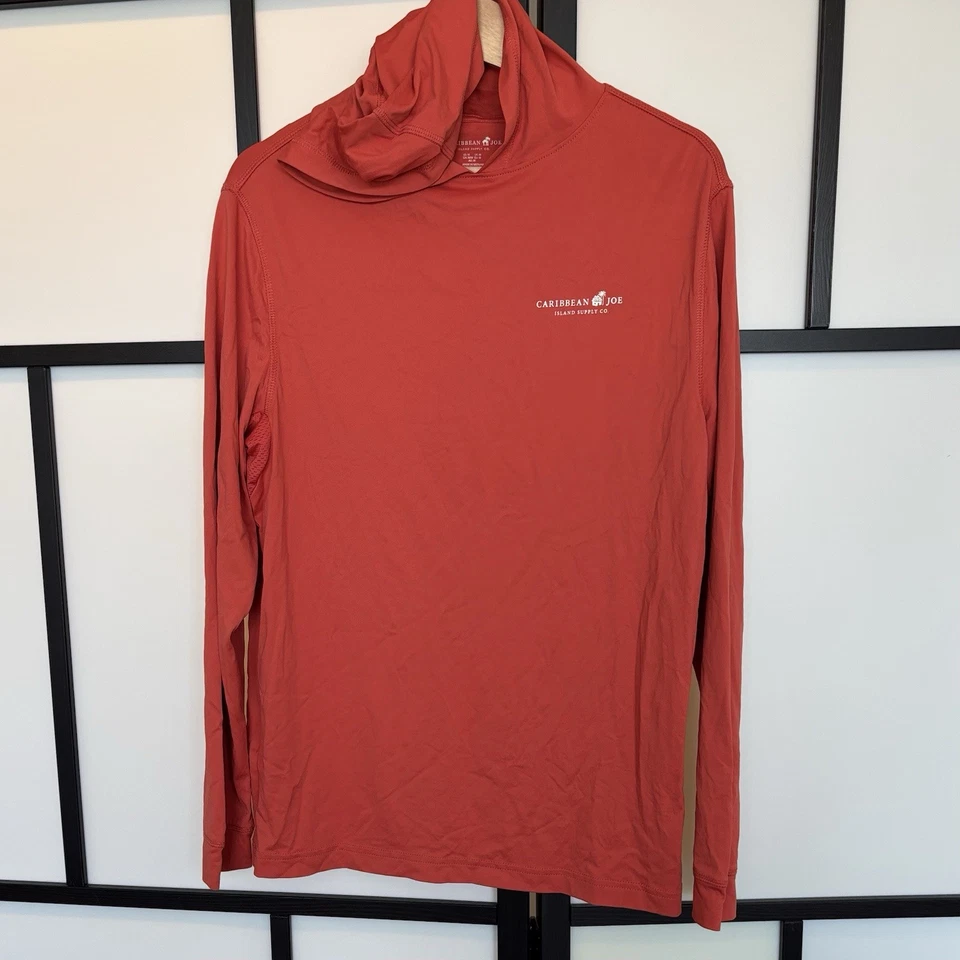 Camisa Caribbean Joe Para Hombre Mediana Naranja Manga Larga Sudadera con Capucha Protección Solar Exterior Foto 4 de 4