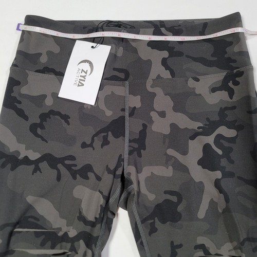 Zyia Active Slash Luxe Hi-Rise 7/8 Leggings Forest Camo Women Sz 8-10 Activewear - Picture 13 of 15