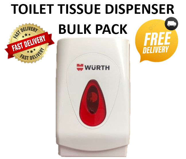 BULK PACK TOILET TISSUE DISPENSER WALL MOUNTABLE RED WINDOW OFFICE SCHOOL