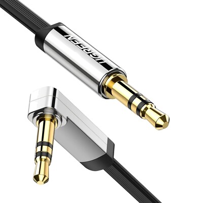 Flaches UGREEN 3.5mm Klinkenkabel 2M mit 90° Stecker   Maximale Klangqualität