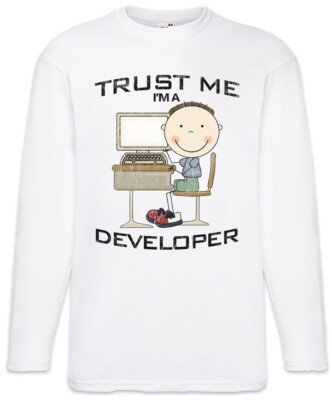 Trust Me I'm A Developer Langarm T-Shirt Fun Nerd Admin Computer Coder Admin