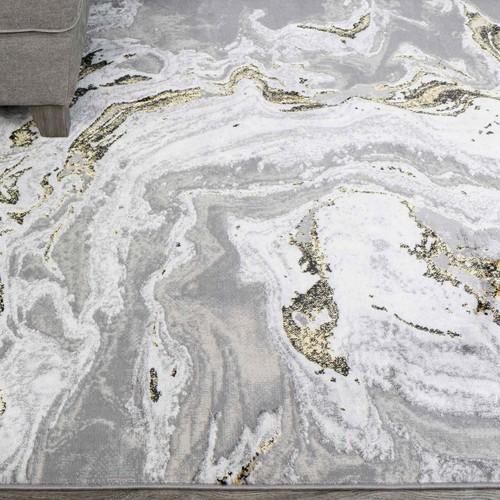 New Gold Marbled Effect Rug Extra Long Hallway Runners Lustrous Sheen Rugs UK - Picture 5 of 18