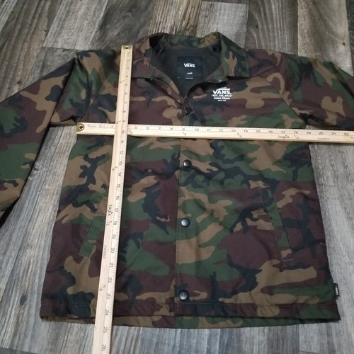Authentic VANS Custom Classics Windbreaker YOUTH Large Camo/Snap Button Kids - Picture 4 of 13