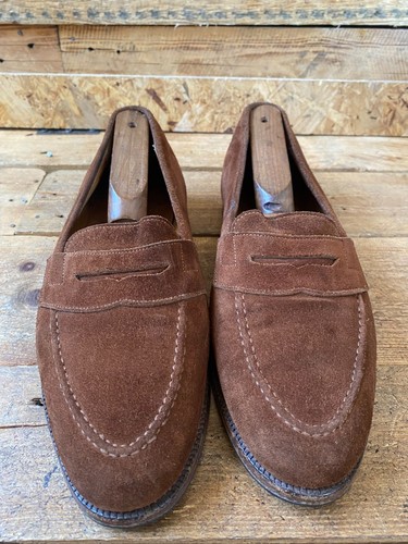 Mocassini Crockett and Jones Eaton in pelle scamosciata marrone Regno Unito 7E US 8, OXFORD - Foto 4 di 18
