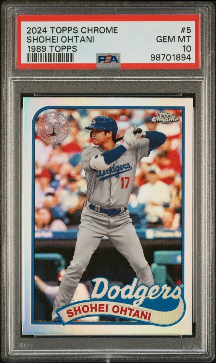 2024 Topps Chrome Baseball Shohei Ohtani 1989 Topps Card #5 PSA