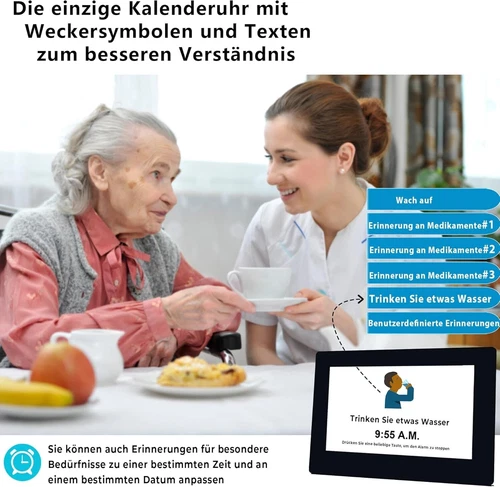 7” elektronischer Tag Datum Wecker Große Uhr für Senioren ohne Fernbedienung DHL - Bild 8 von 13