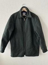 Vintage Woolrich Jacket 1960s Green Plaid Chore Men’s L Wool Insulated USA Tag