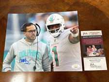 Coach Mike McDaniel Signed 8x10 Glossy Photo Miami Dolphins Autograph JSA COA