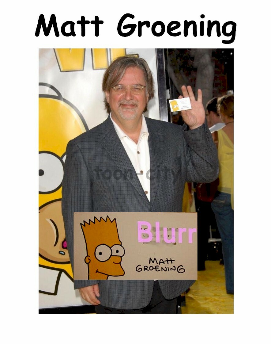 ✓ Signed Matt Groening drawing Simpsons w/Business Card PSA DNA