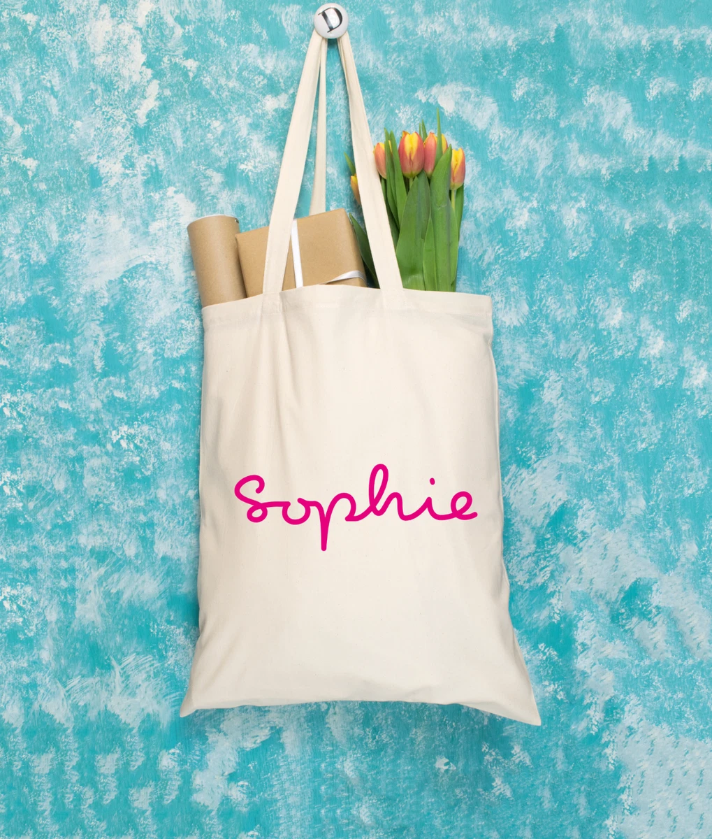 Personalised Tote Bag Canvas Cotton Shopper Shopping Any Name