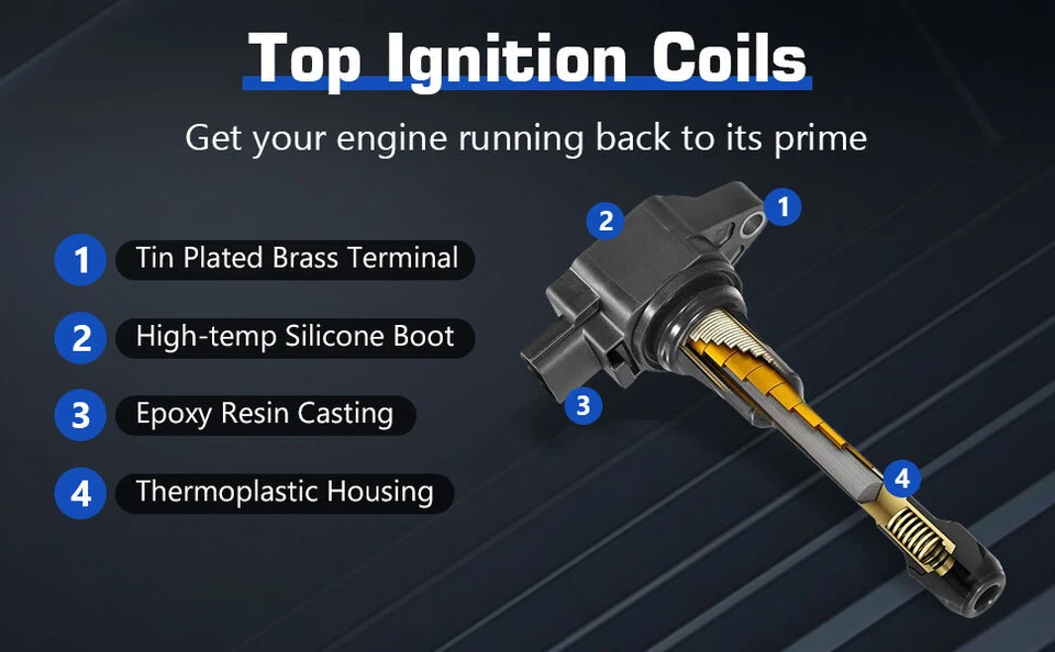 Ignition Coils for 2004-2014 Ford E-250 4.6L V8 2003-2014 Ford E-250 5.4L V8 - Image 3 of 4