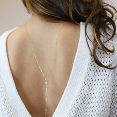 Sexy Sparkles Fashion Rhinestone the Sexy Back Wedding Necklace Body Chain Bikin