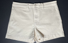 Madewell Shorts Ivory Denim Jean Women Emmett High Rise NWT Off-white 32 NEW