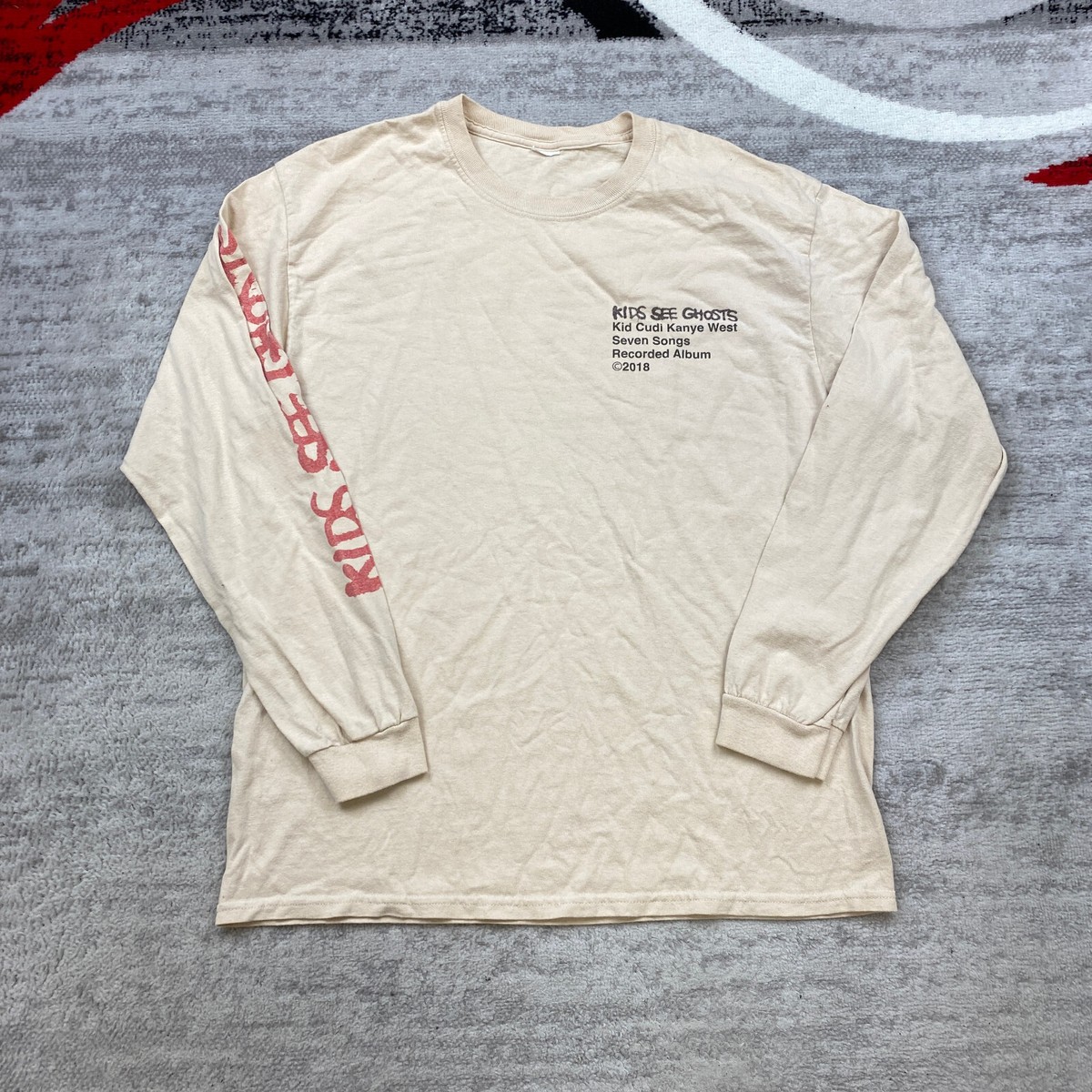 Kanye West Kid Cudi Kids See Ghosts Shirt Large Beige Tan