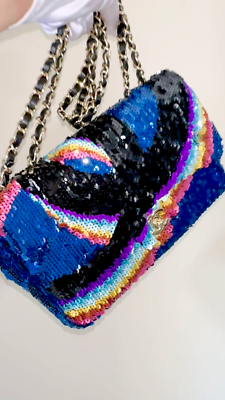 Chanel 21K Rainbow Sequin Medium Flap Bag 67259 | eBay