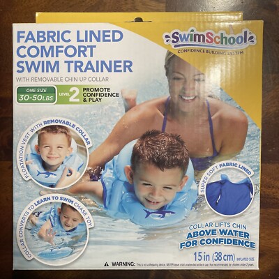 SwimSchool Fabric Lined Comfort Swim Trainer Blue 30-50 Lbs Level 2