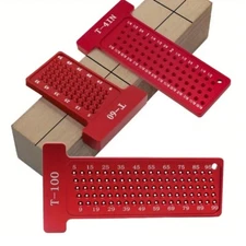 T-Square Woodworking Scribe Ruler Aluminum Metric Inch Line Drawing Measuring