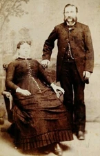 Antique Portrait Photograph on Cardboard Mount Man and Woman #14898