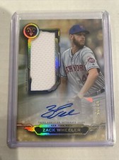 2019 Zack Wheeler Triple Threads Baseball  Patch Auto Gold #/25 PHILLIES