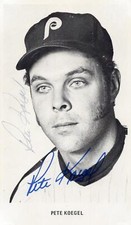 PETE KOEGEL PHILADELPHIA PHILLIES SIGNED 4X6 POSTCARD W/ COA