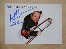 Nils Landgren autograph signed 10x15 cm postcard