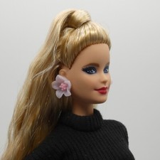 Barbie Integrity Toys FR Doll Size Earrings Purple Pink Lily Flower Resin