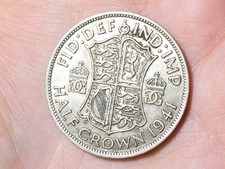 1941 British George VI Half Crown Coin #X5
