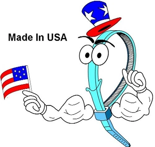 Bridas de cable de nailon blanco y negro de 4" - 48" pulgadas envoltura de cable tipo y tamaño UL - EE. UU. Foto 3 de 4