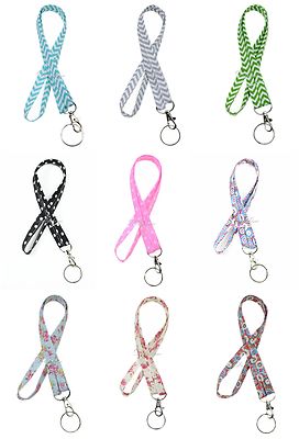 Doliphine Narrow Fabric Lanyard with Key ring keychain