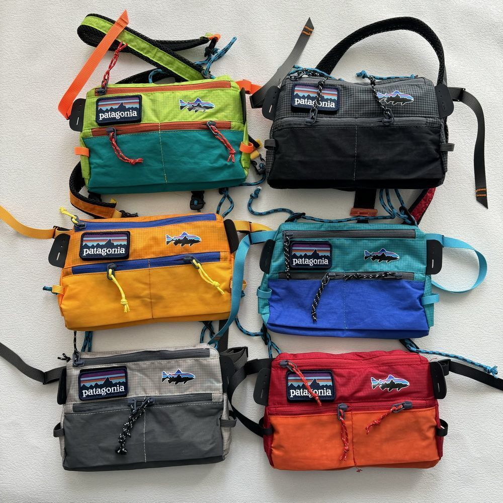 Patagonia Ultralight Multicolor Zipper Fly Fishing Angler crossbody bag