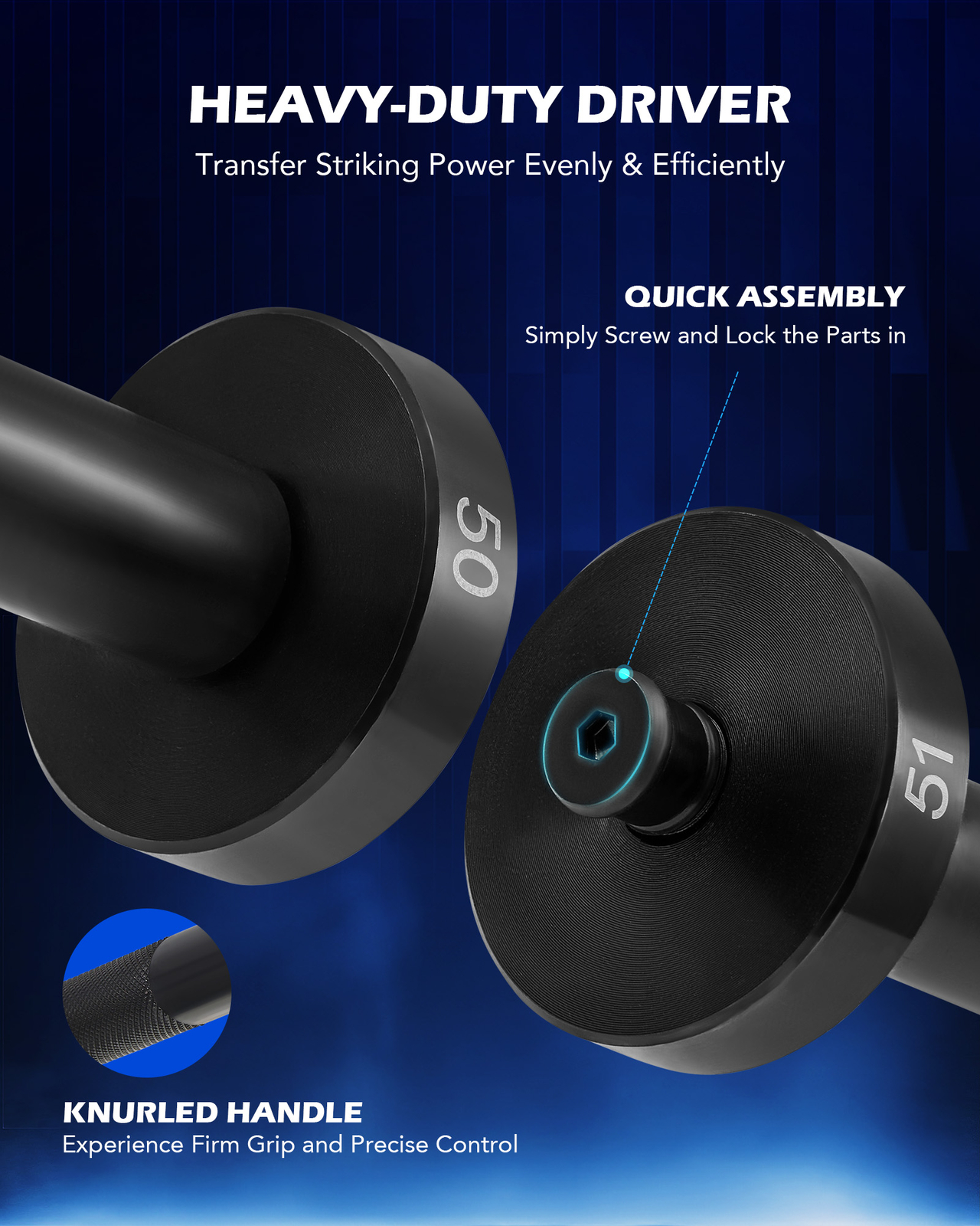 OMT 2-in-1 Inner Bearing Puller & Bushing Driver Kit Axle Tool