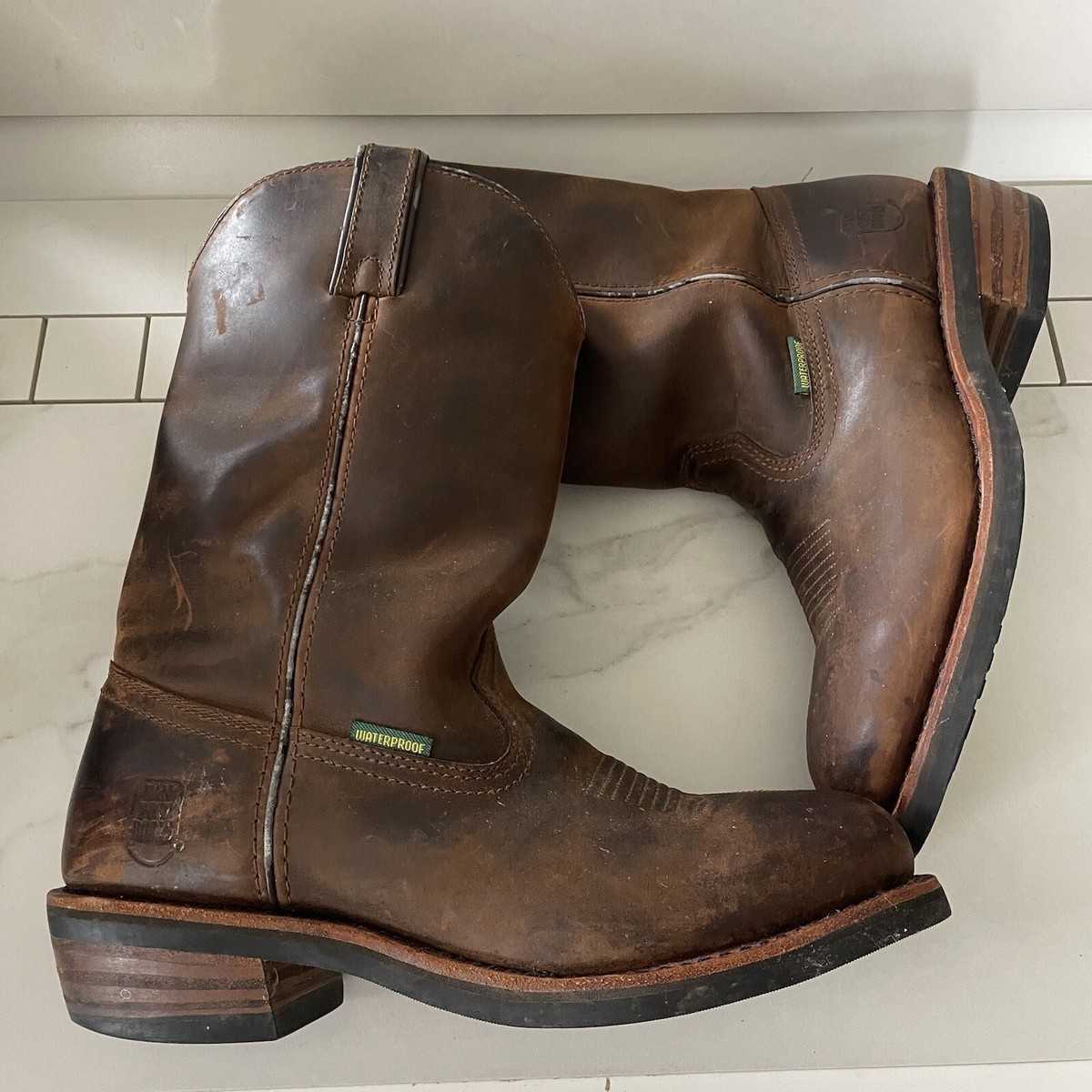 Dan Post Soft Strike Brown USA boots Dan Post Franklin Square Toe Soft Toe Boot – 2BigFeet main image 4