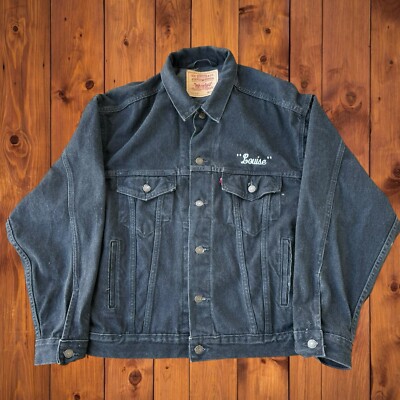 Vintage 90s Levis Jean Jacket Mens Medium Black Trucker Vintage 90s Levis Jean Jacket Mens Medium Black Trucker