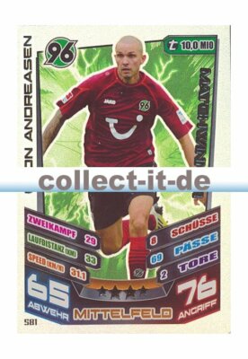 Match Attax Extra 13/14 - 581 - LEON ANDREASEN - Hannover 96 - Matchwinner