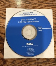 Dell LCD Monitor SE198WFP Resource CD User Drivers Excellent Condition