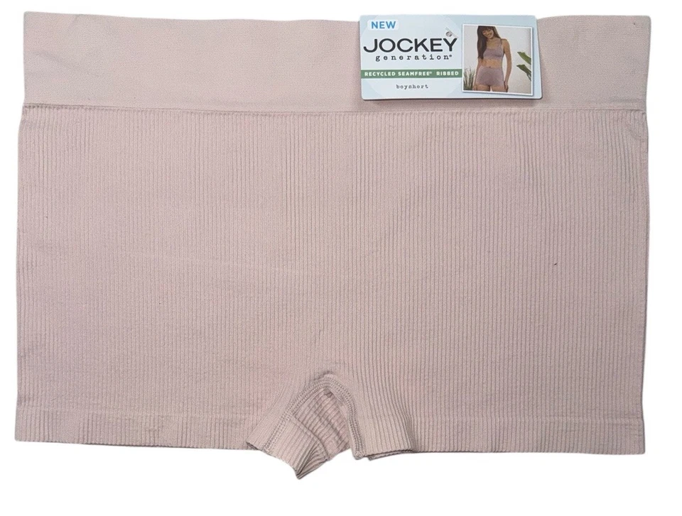 JOCKEY Mujer Acanalado Boyshort Rosa Rubor Ropa Interior Panty Sin Costuras Nylon Talla L Foto 3 de 4