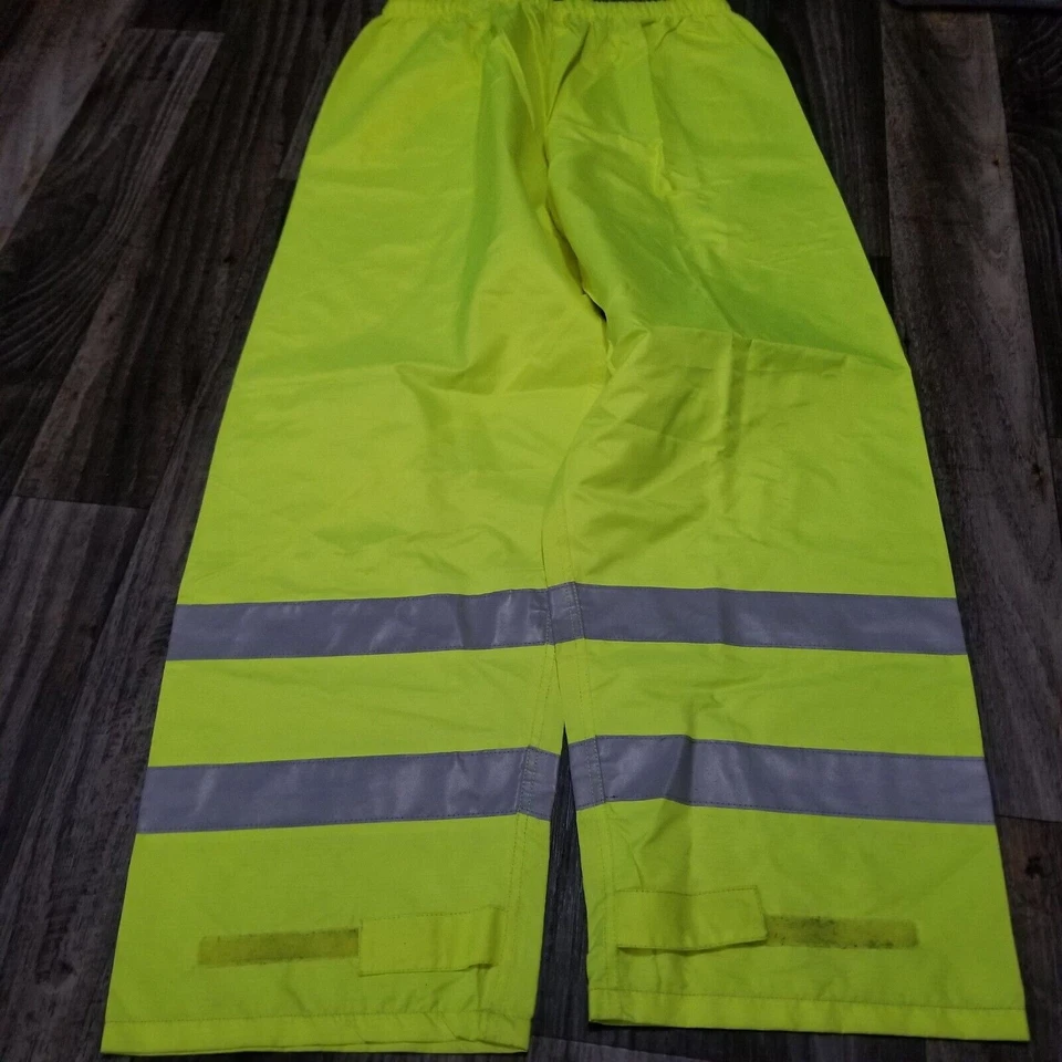 Pantalones de trabajo reflectantes 100 % impermeables XL Viking Open Road amarillo verde neón Foto 3 de 4