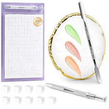 200 Pcs Nail Sponges for Ombre with Nail Art Palette, Grabbing Pen & Spatula, Na