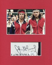 John McEnroe Tennis Wimbledon HOF Signed Autograph Photo Display JSA Bjorn Borg