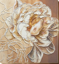 Bead Embroidery Kit "Peony" Stitching Handmade Beadwork