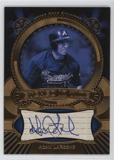 2004 Upper Deck Etchings Etched in Time Blue Ink 77/150 Adam LaRoche Auto ok2