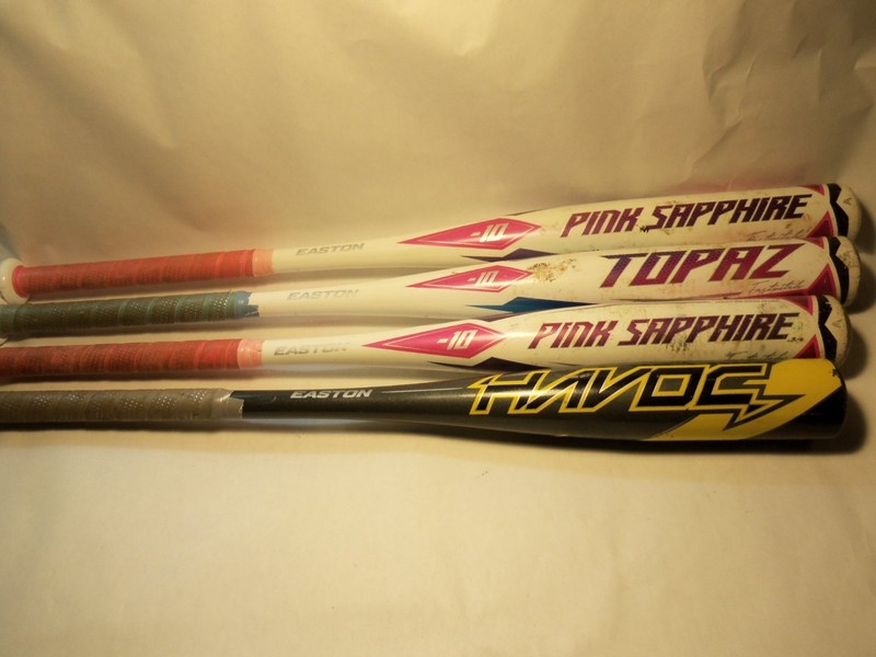Easton Aluminum Bats Lot of 4, Sizes 26-27-28-29 Inches,  Good Used Condition