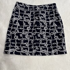 Talbots Skirt Nautical Rope Skirt Blue Size 8 Preppy Cute Brunch Pockets