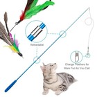 11Pcs Kitten Toy Cat Feather Bell Wand Teaser Rod Interactive Play Pet Toys Gift